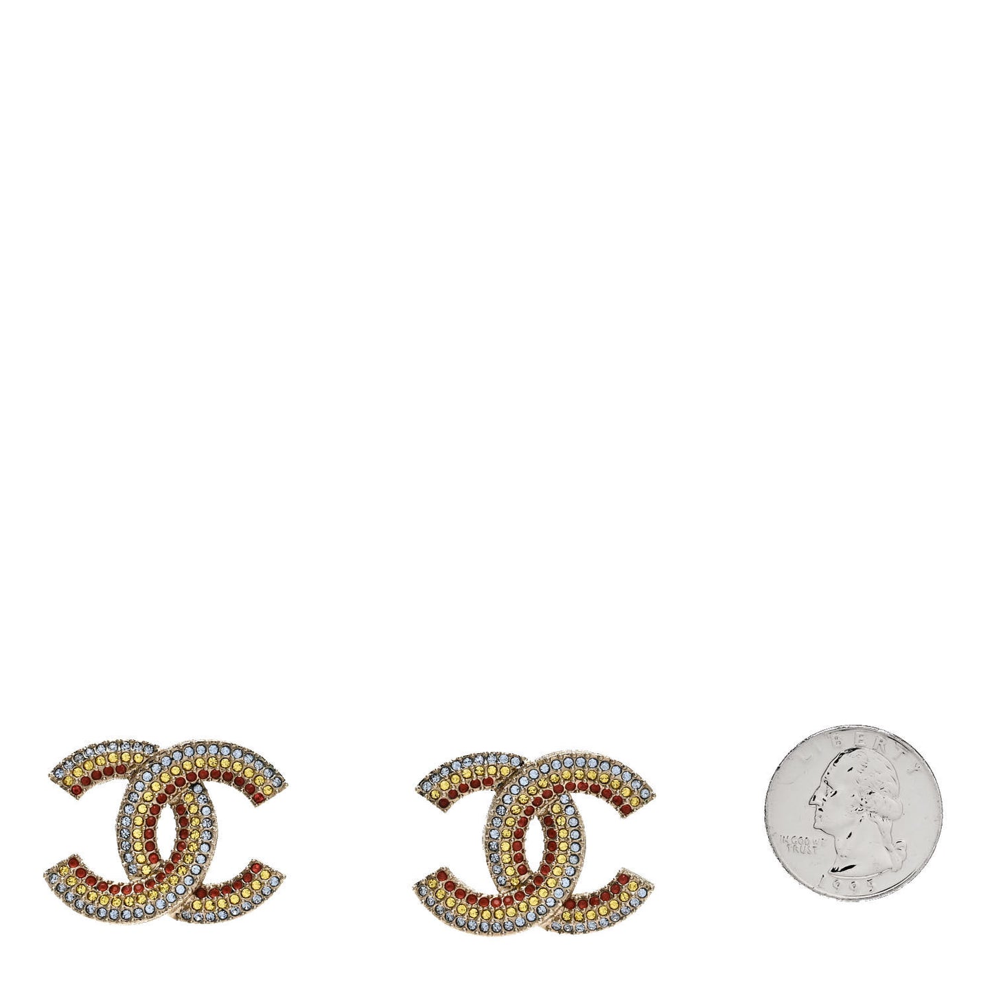 Crystal CC Earrings Gold Multicolor