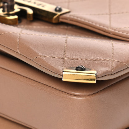 Chanel Shiny Lambskin Quilted Around The Corner Flap Beige 6 of 7