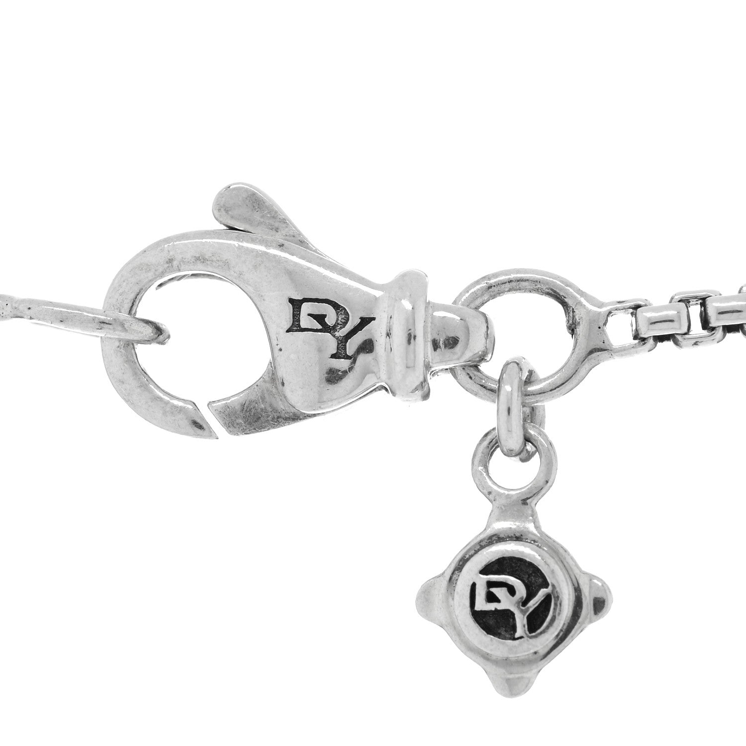 David Yurman Sterling Silver Diamond Hampton Blue Topaz 11mm Chatelaine Pendant Necklace 3 of 3