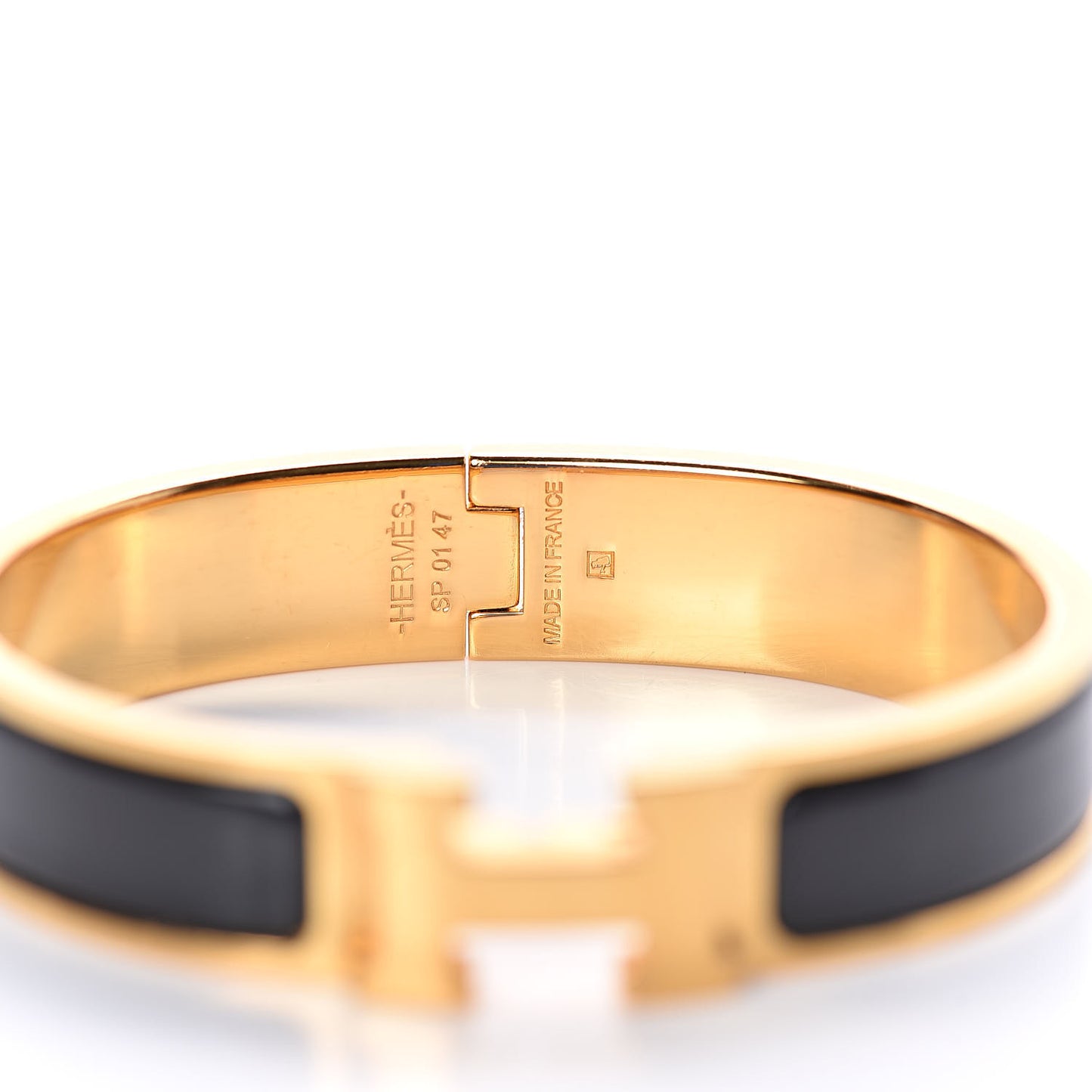 Enamel Narrow Clic Clac H Bracelet PM Black