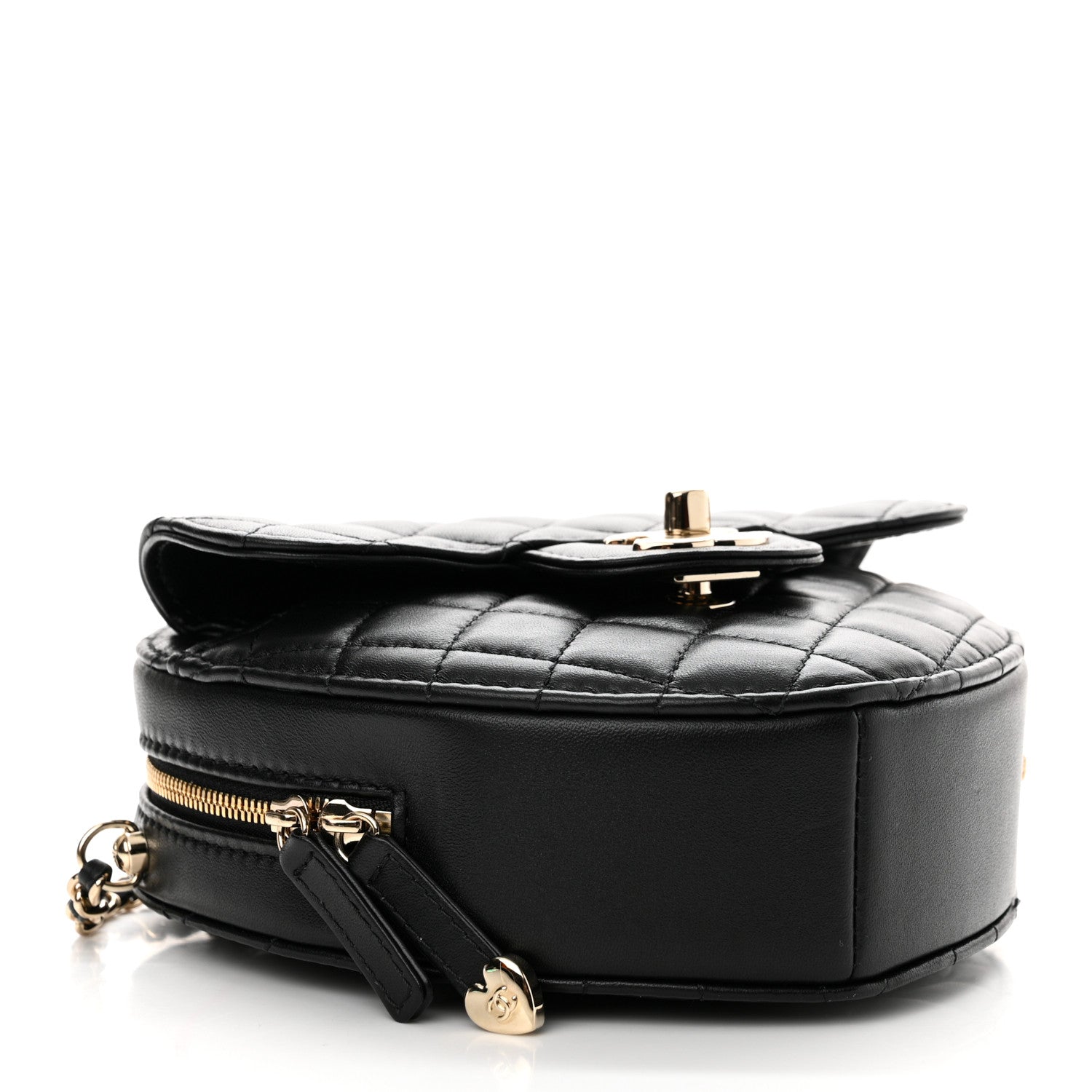 Chanel Lambskin Quilted CC In Love Heart Bag Black 4 of 10