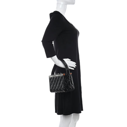 Chanel Patent Quilted Vanity Clutch Black 2 of 12