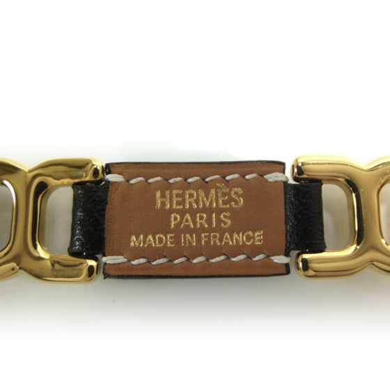 Epsom Leather H Link Bracelet Black