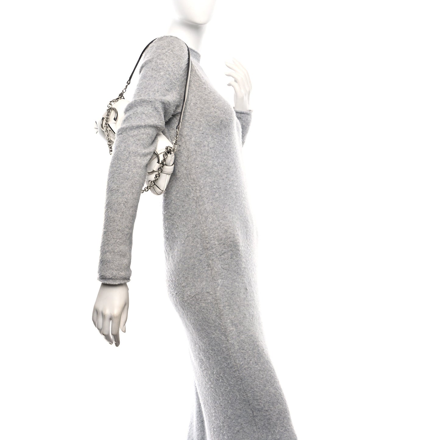 Nappa Vertical Matelasse Small Maxi Horsebit Chain Shoulder Bag Great White