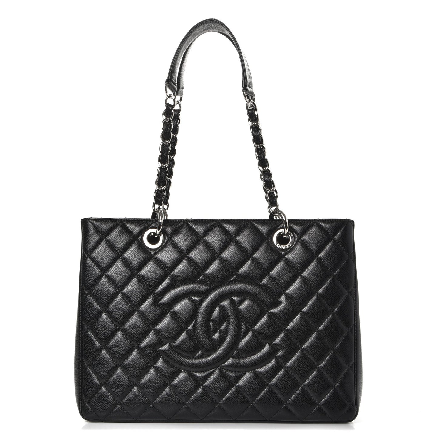 Caviar Quilted Grand Shopping Tote GST Black