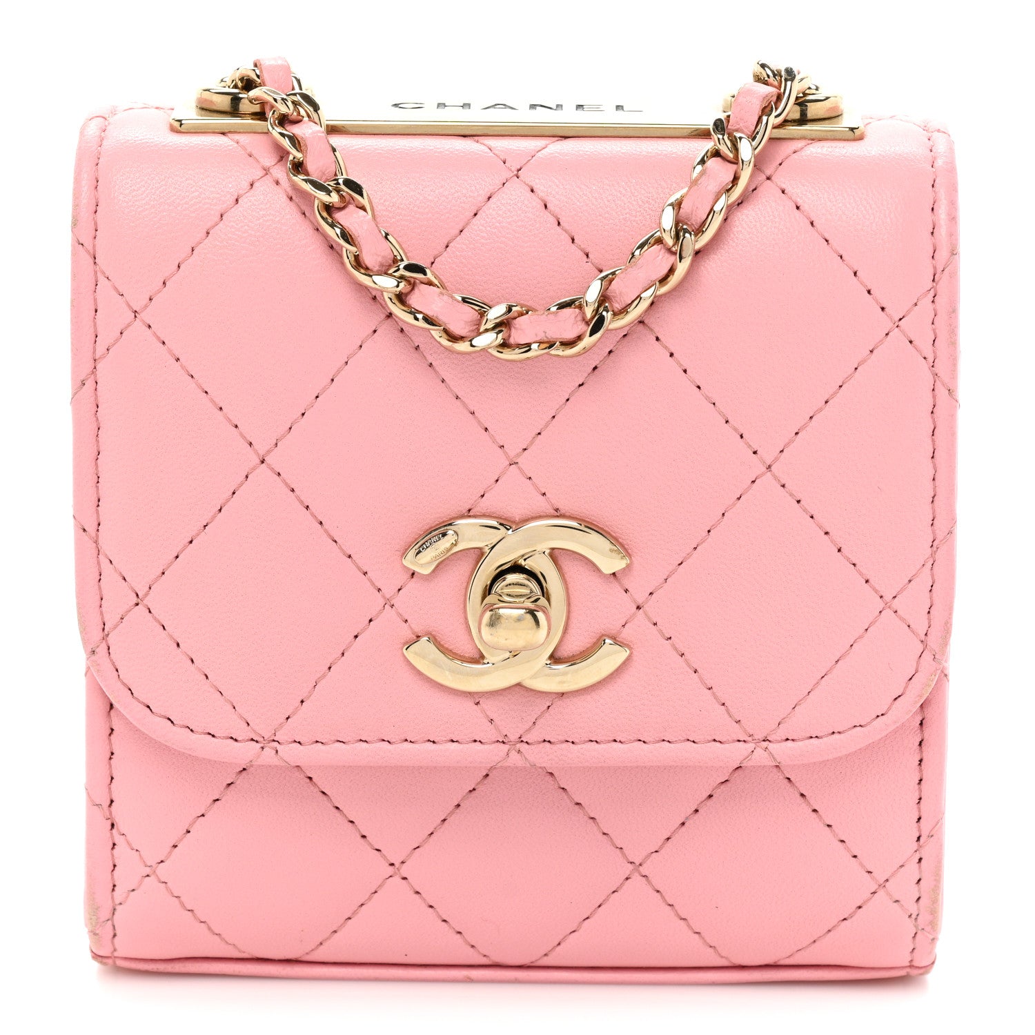 Chanel Lambskin Quilted Mini Trendy CC Clutch With Chain Pink 1 of 18