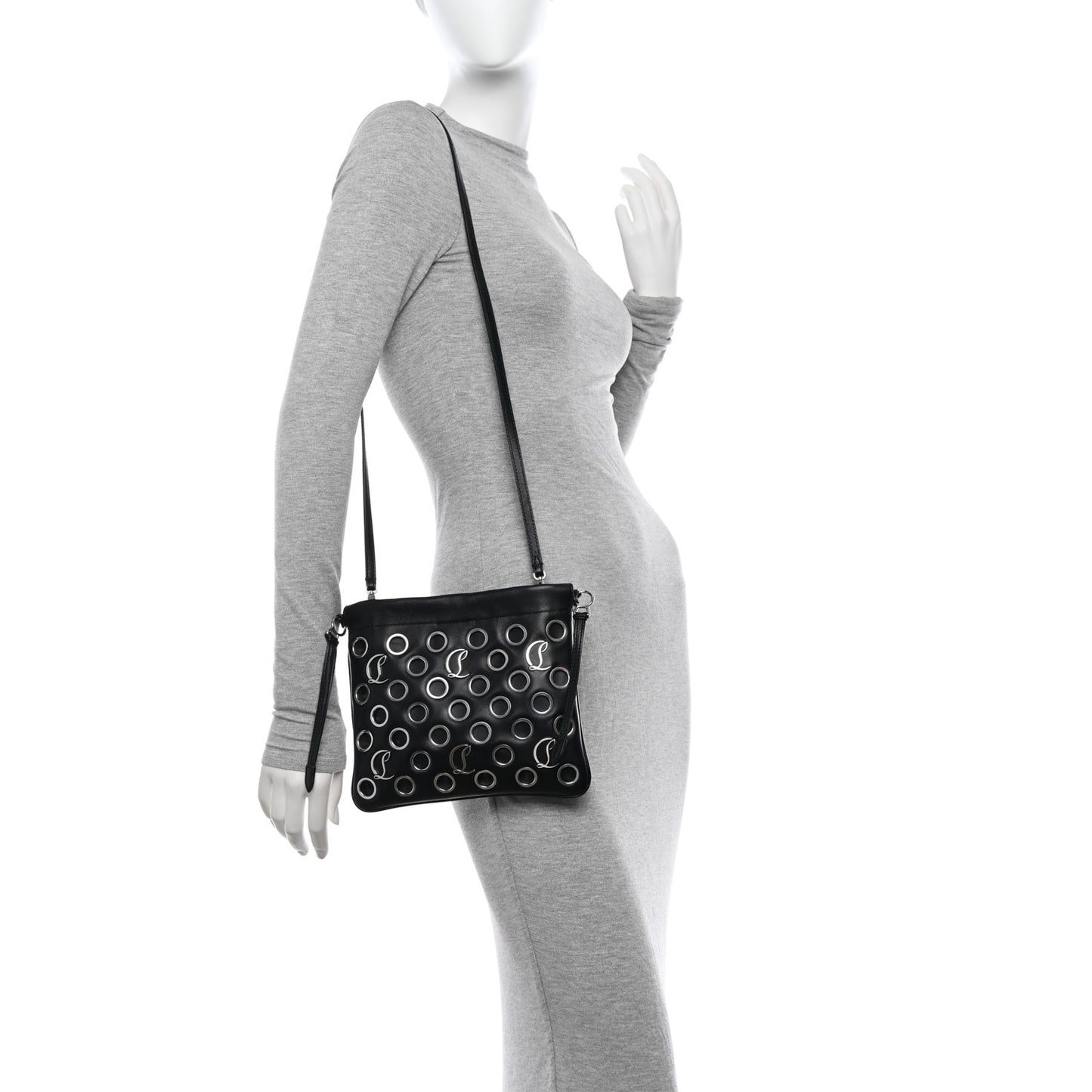 Nappa Grommet Mini Mouchara Crossbody Black