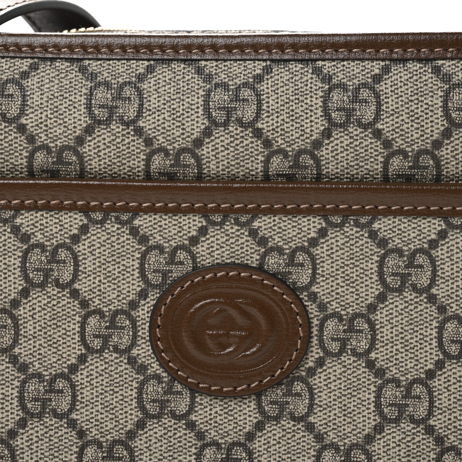 Gucci GG Supreme Monogram Azalea Calfskin Mini Retro Interlocking G Shoulder Bag Beige Ebony Brown Sugar 8 of 10