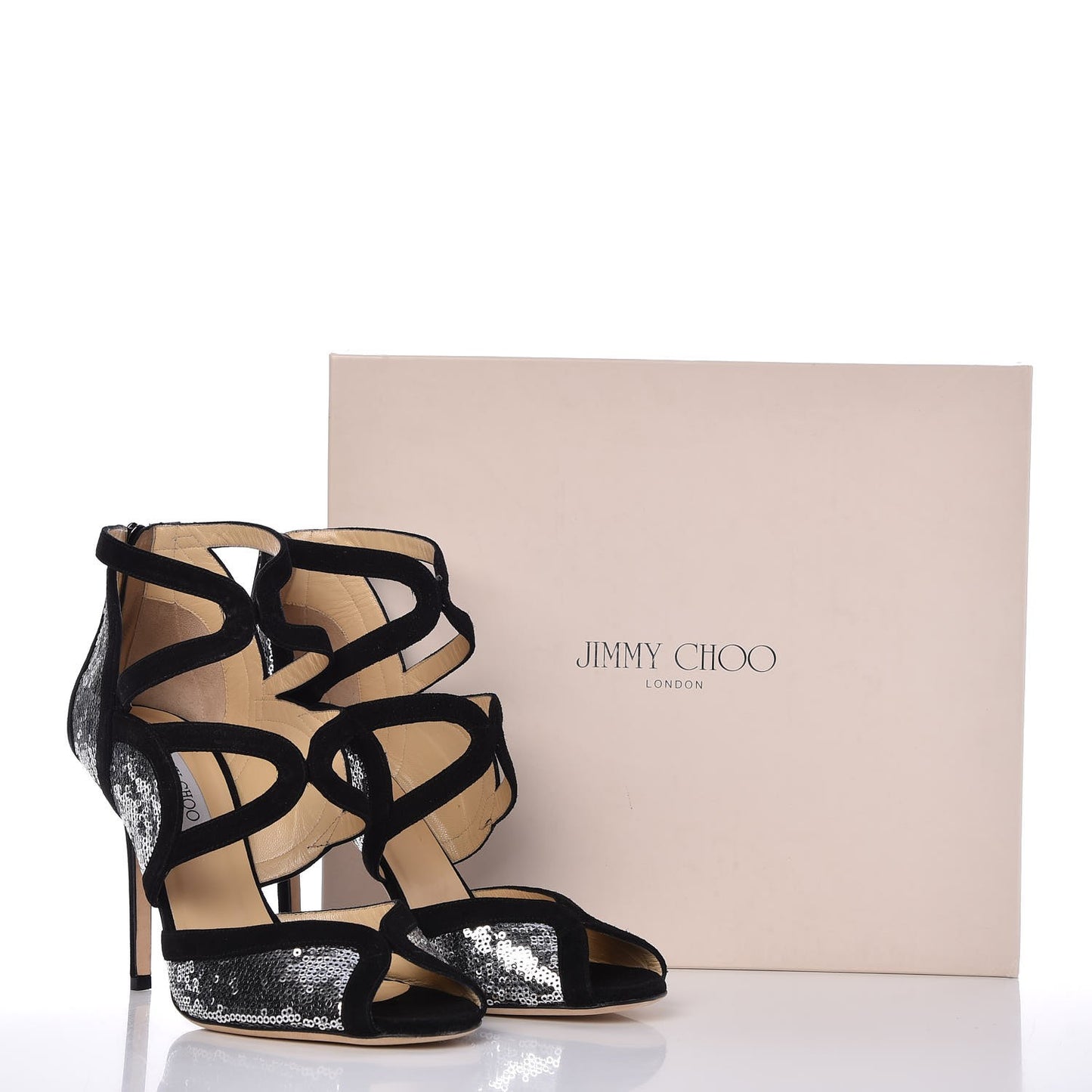 Suede Sequin Tempest Sandals 41.5 Silver