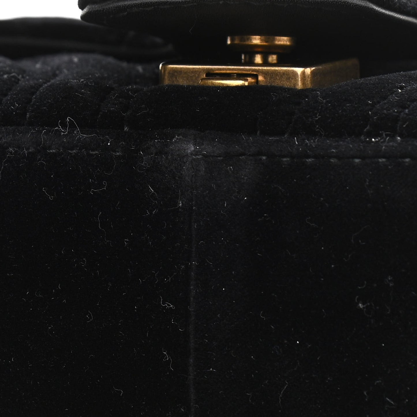 Velvet Matelasse Small GG Marmont Shoulder Bag Black