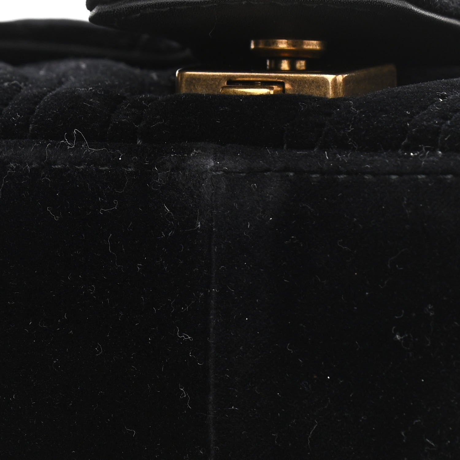 Gucci Velvet Matelasse Small GG Marmont Shoulder Bag Black 11 of 11