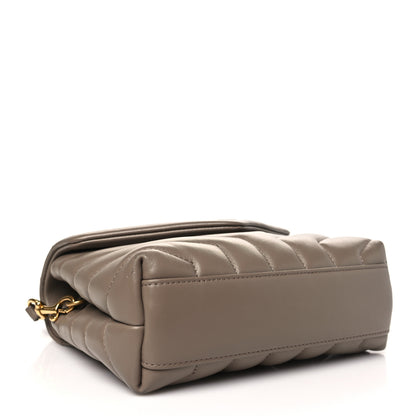 Saint Laurent Calfskin Y Quilted Monogram Toy Loulou Crossbody Bag Greyish Brown 4 of 11