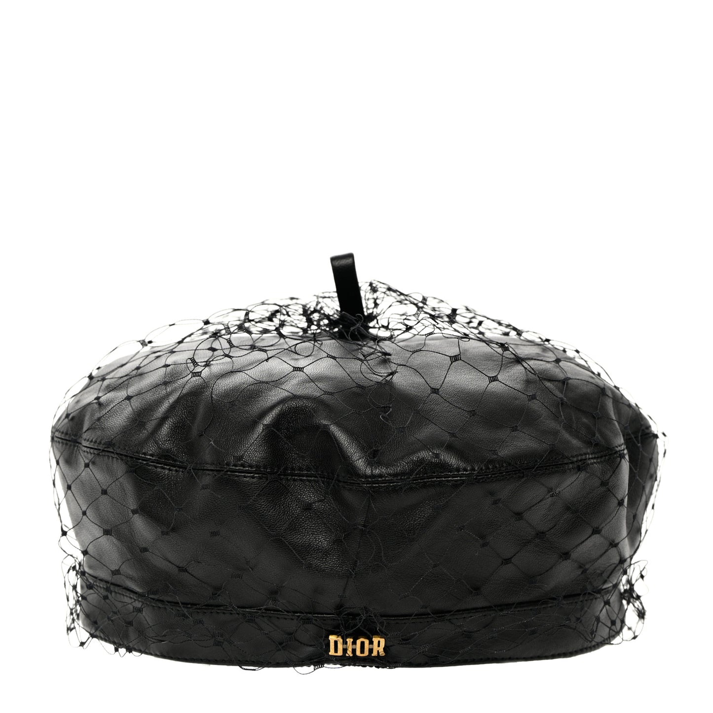 Lambskin Arty Beret Cap with Veil 56 Black