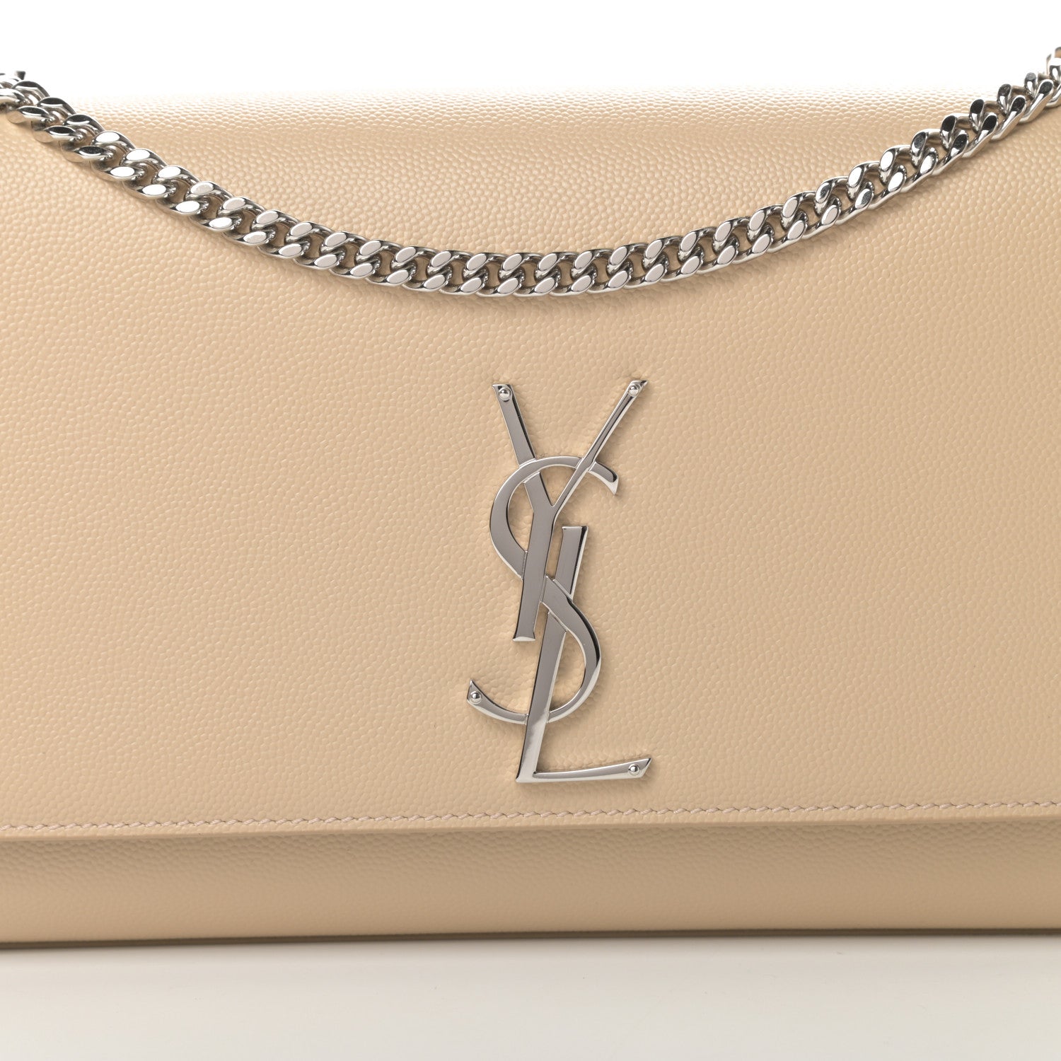 Saint Laurent Grain De Poudre Medium Monogram Kate Satchel Nude Powder 8 of 11