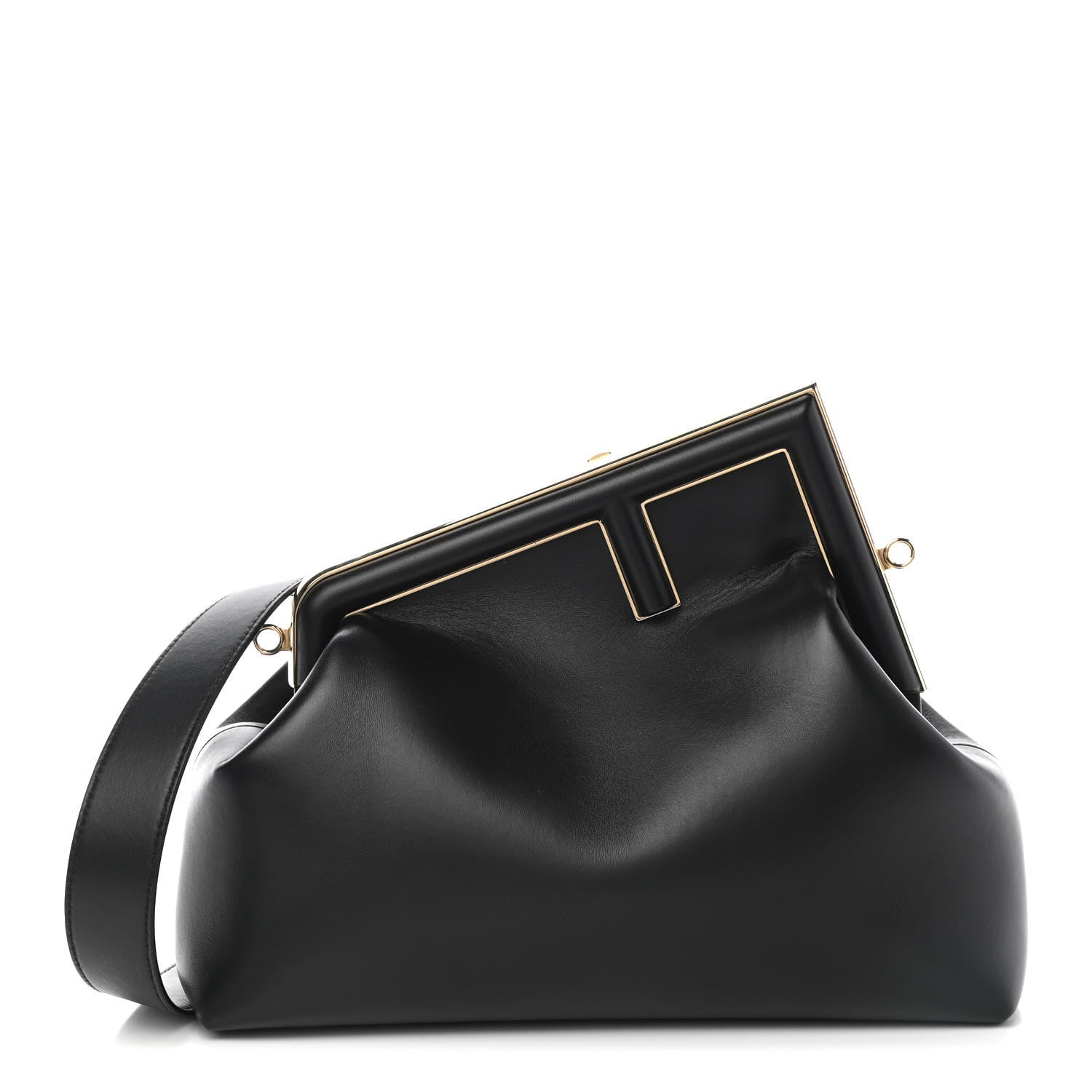 Fendi Shiny Nappa Medium Fendi First Black 1 of 9