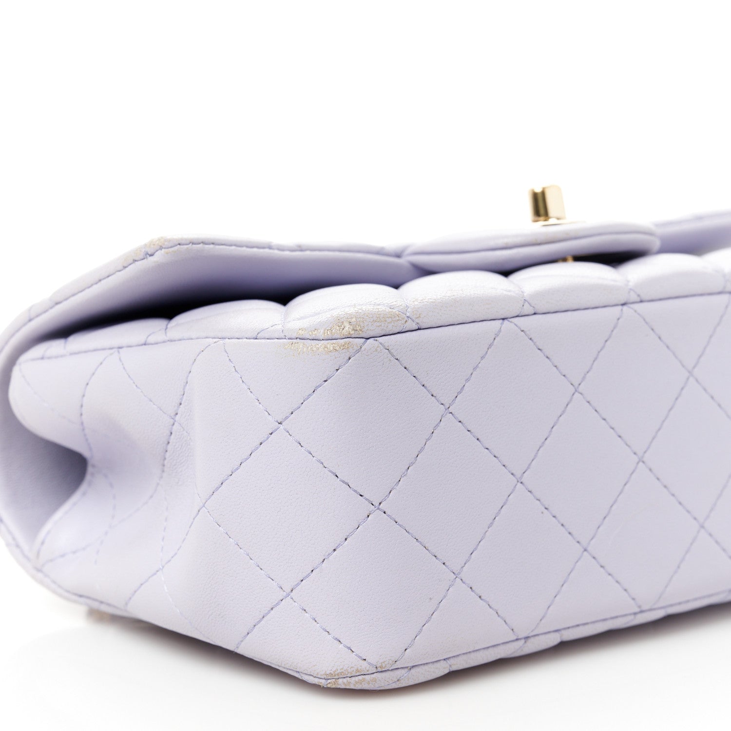 Chanel Lambskin Quilted Mini Top Handle Rectangular Flap Light Purple 10 of 13