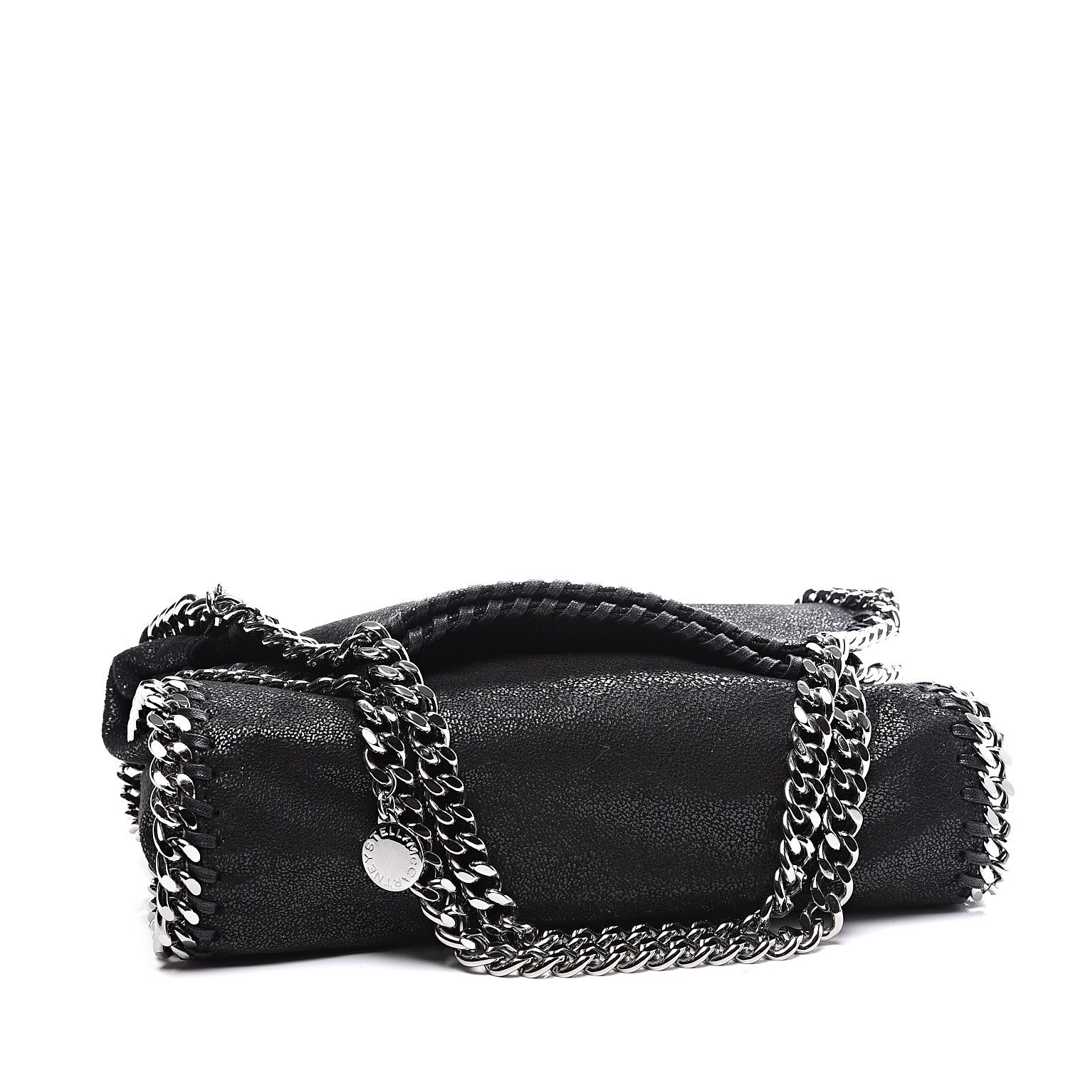Stella McCartney Shaggy Deer Mini Falabella Fold Over Tote Black 3 of 11