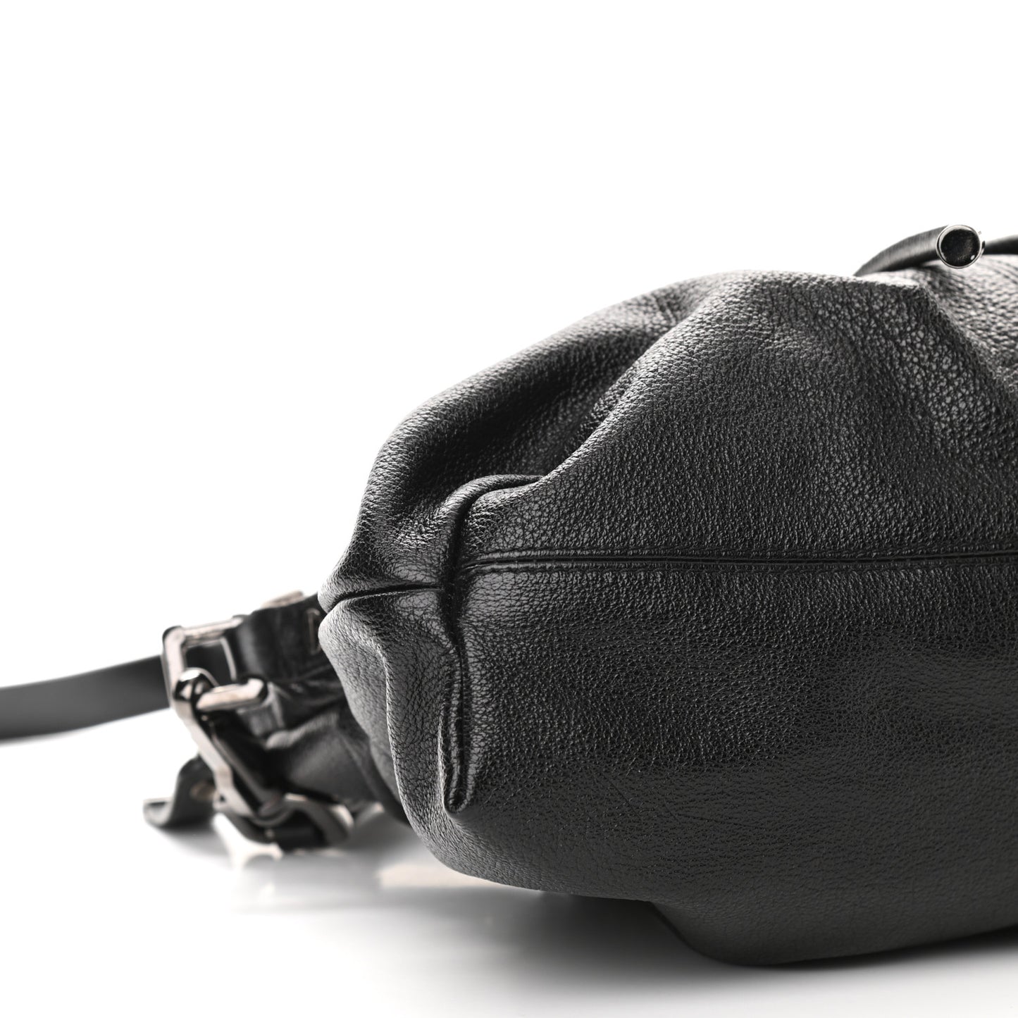 Calfskin Drawstring Tote Black