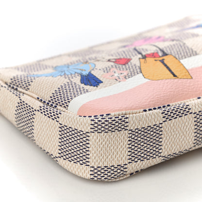 Louis Vuitton Damier Azur 2018 Christmas Animation Mini Pochette Accessories 9 of 11