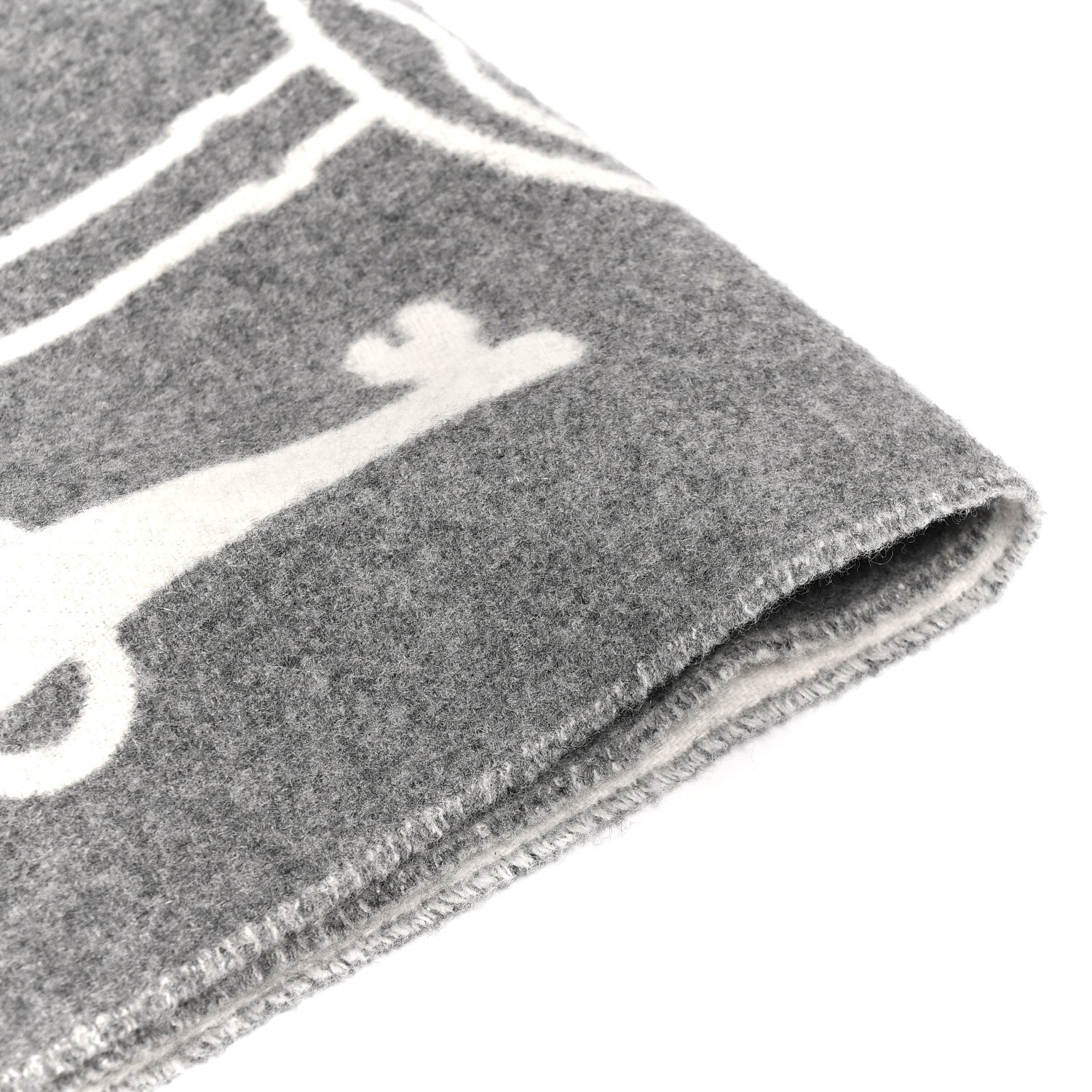 Hermes Cashmere Casaque Porte-Clefs Muffler Flanelle Ivoire