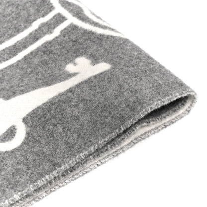 Hermes Cashmere Casaque Porte-Clefs Muffler Flanelle Ivoire 4 of 4