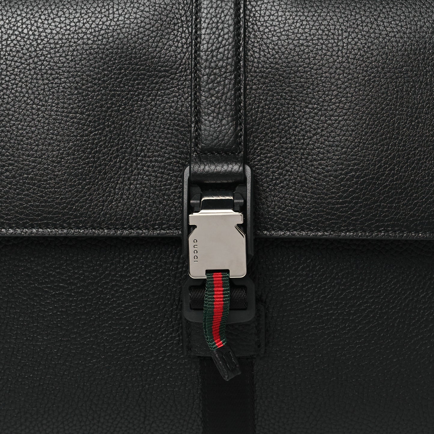 Calfskin Web Medium Business Case Black