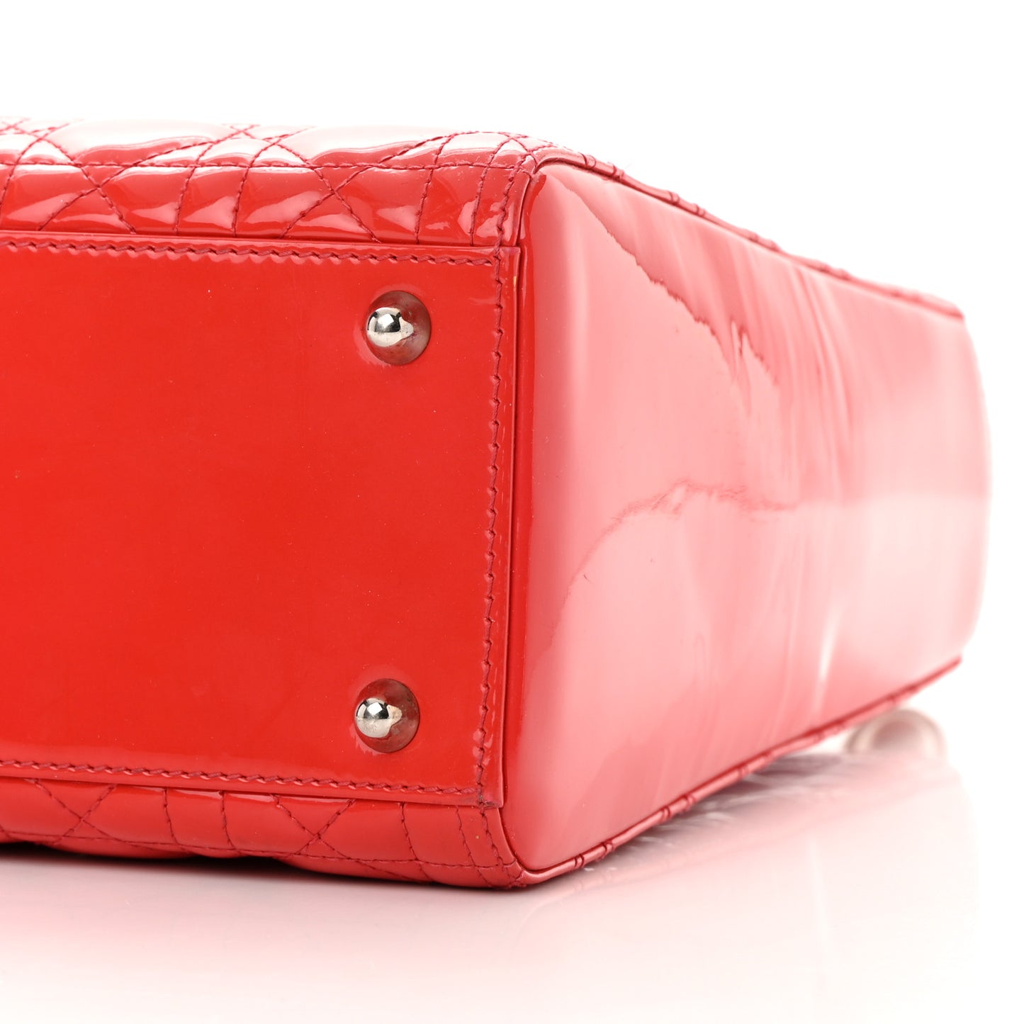 Patent Cannage Large Lady Dior Red