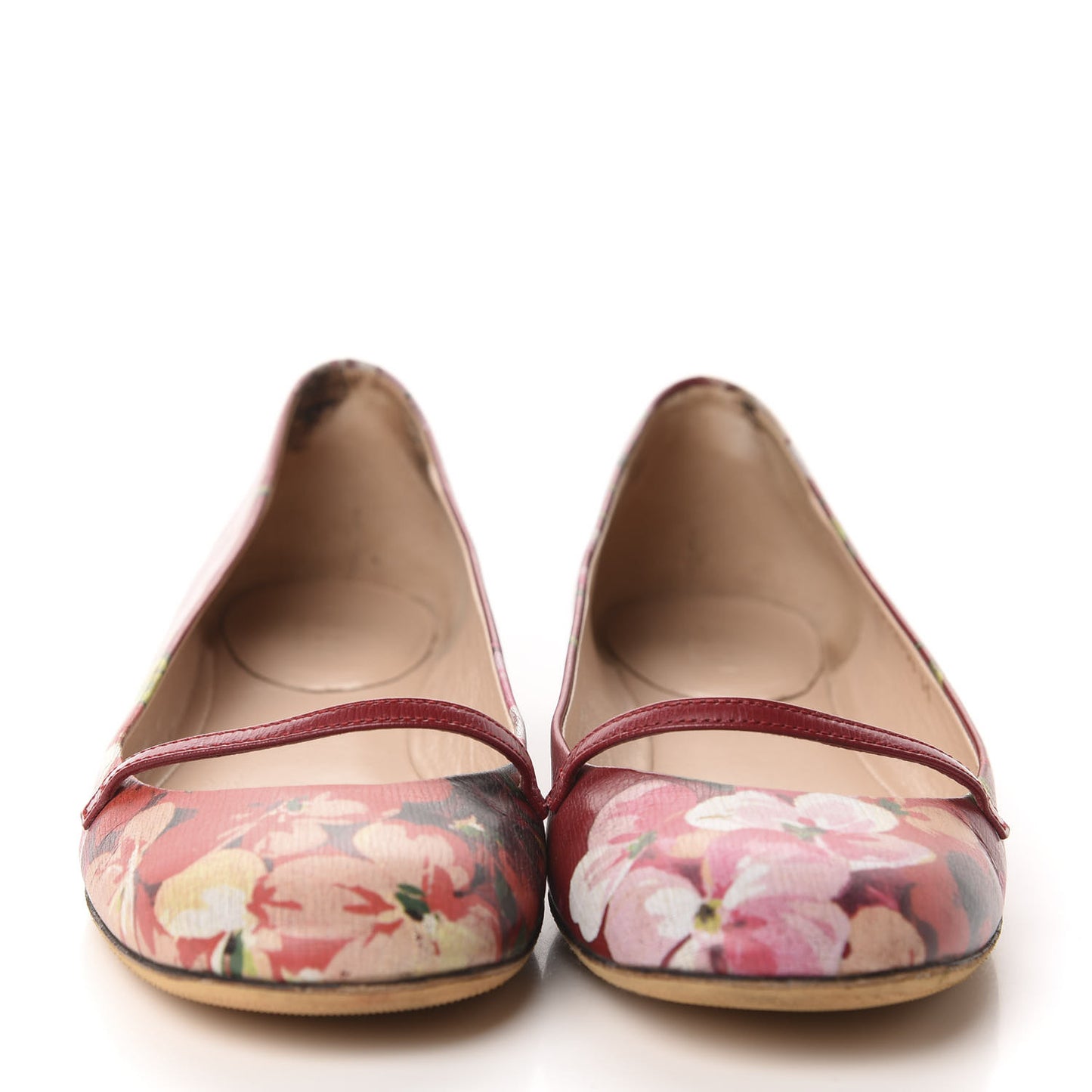 Calfskin Blooms Print Ballet Flats 35 Romantic Cherry Multicolor