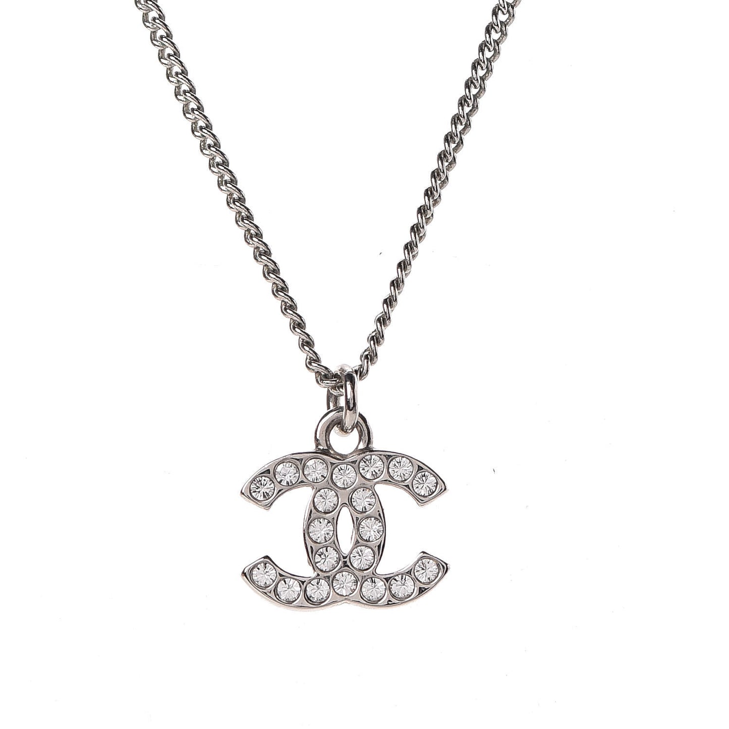 Crystal Timeless CC Necklace Silver