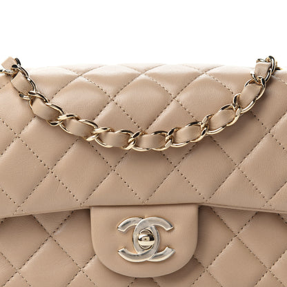 Chanel Lambskin Quilted Mini Rectangular Flap Dark Beige 10 of 11