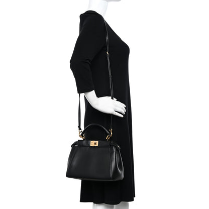 Fendi Nappa Mini Peekaboo Iconic Satchel Black 2 of 10