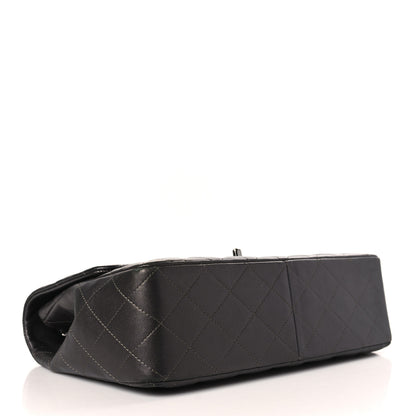 Chanel Metallic Lambskin Quilted Jumbo Single Flap Dark Grey 5 of 11