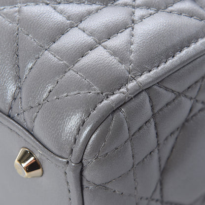 Christian Dior Metallic Lambskin Cannage Mini Lady Dior Grey 10 of 22