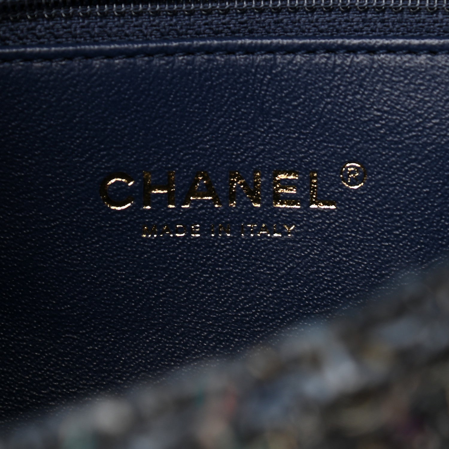 Chanel Tweed Watersnake Quilted Medium CC Filigree Flap Blue 6 of 10