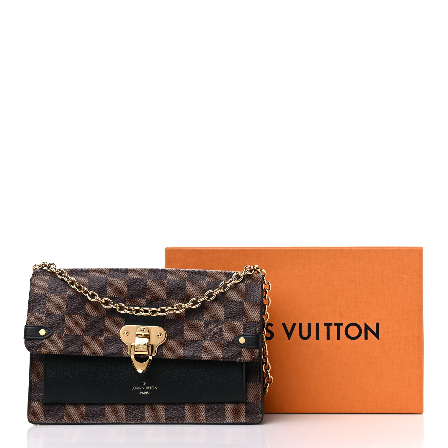 Louis Vuitton Damier Ebene Vavin Chain Wallet Black 9 of 9