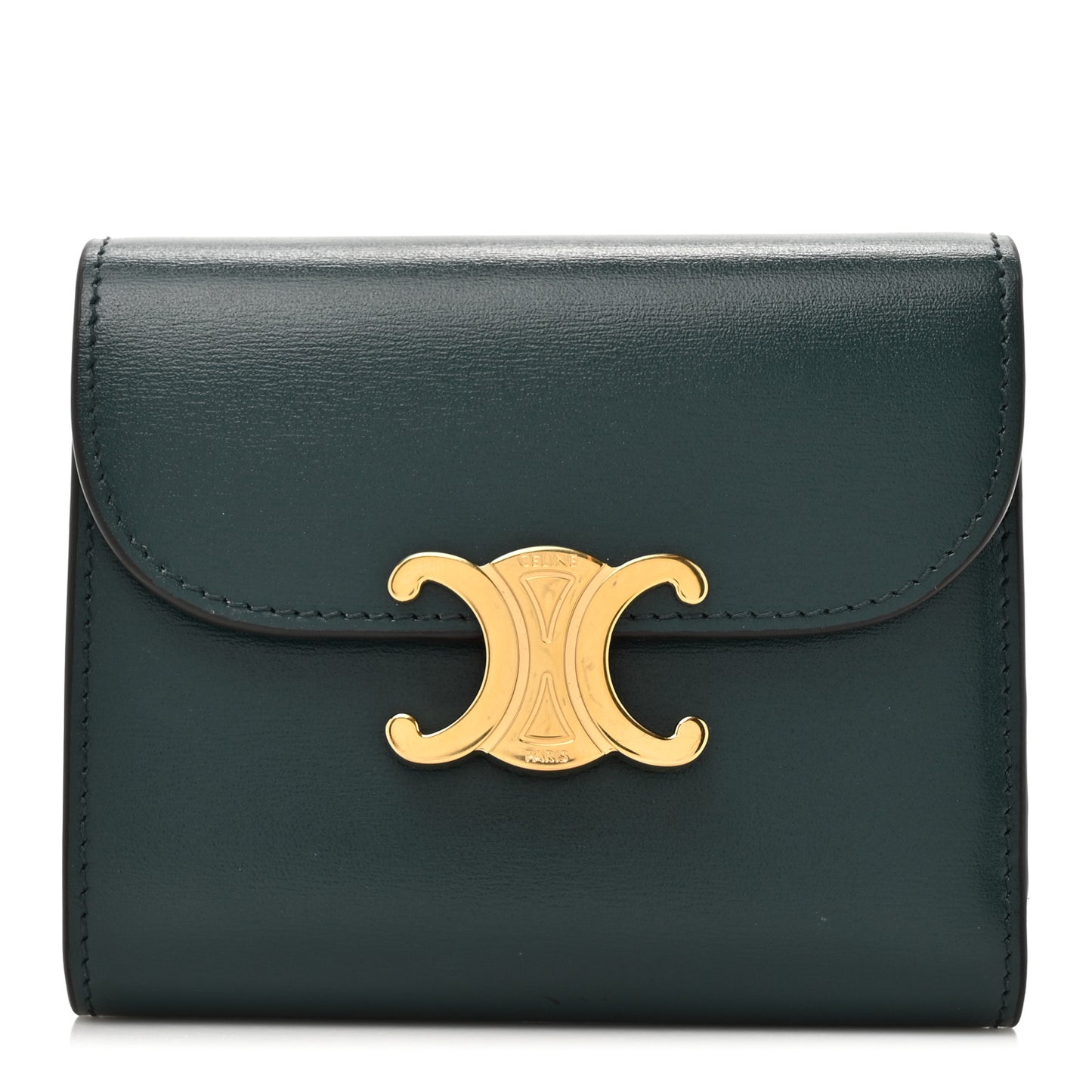Shiny Smooth Lambskin Small Triomphe Wallet Amazone
