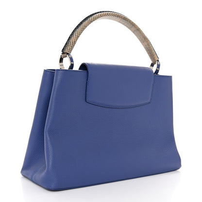Louis Vuitton Taurillon Snakeskin Capucines MM Blue 3 of 11