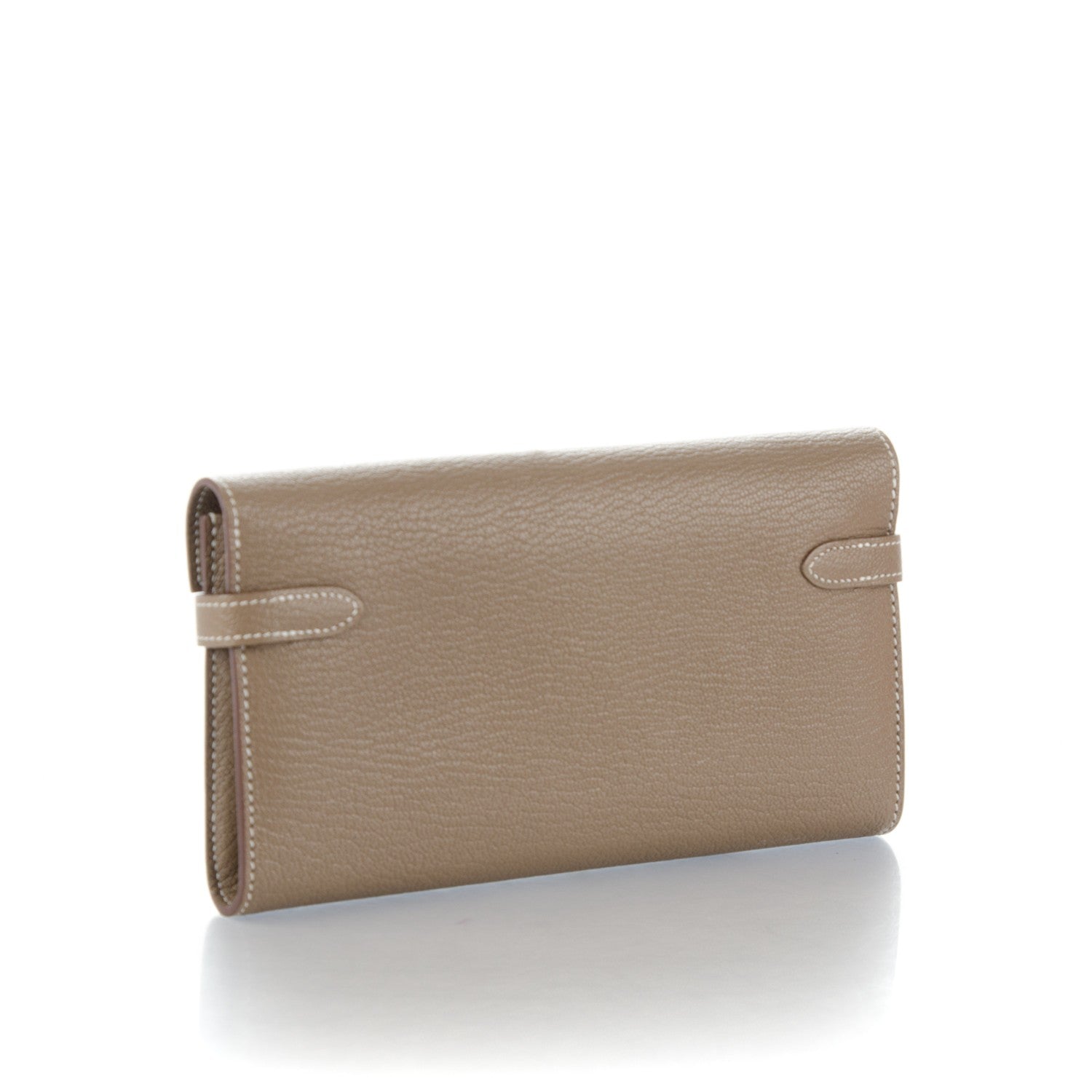 Hermes Chevre Mysore Kelly Longue Wallet Etoupe 3 of 7