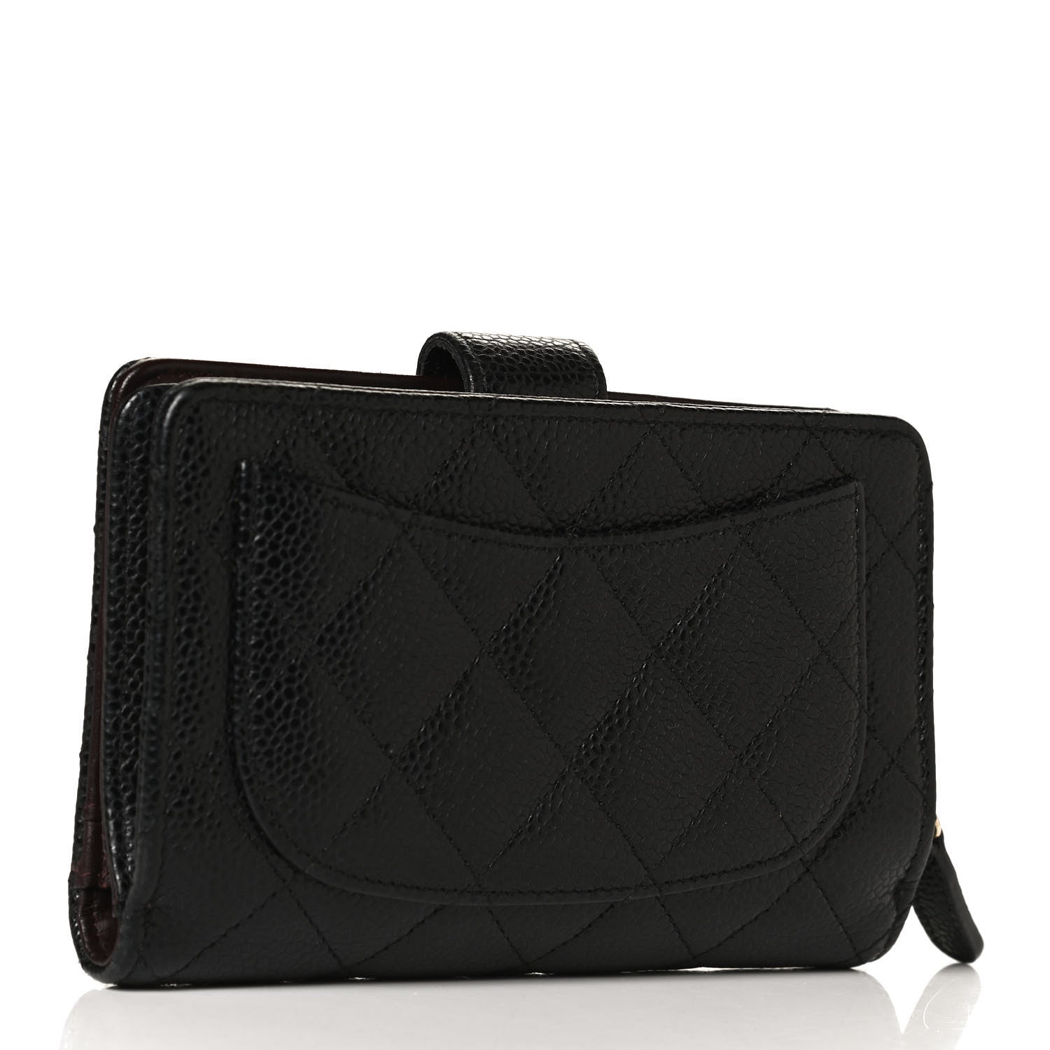 Chanel Caviar Quilted Zipped Pocket Wallet Black 3 of 12