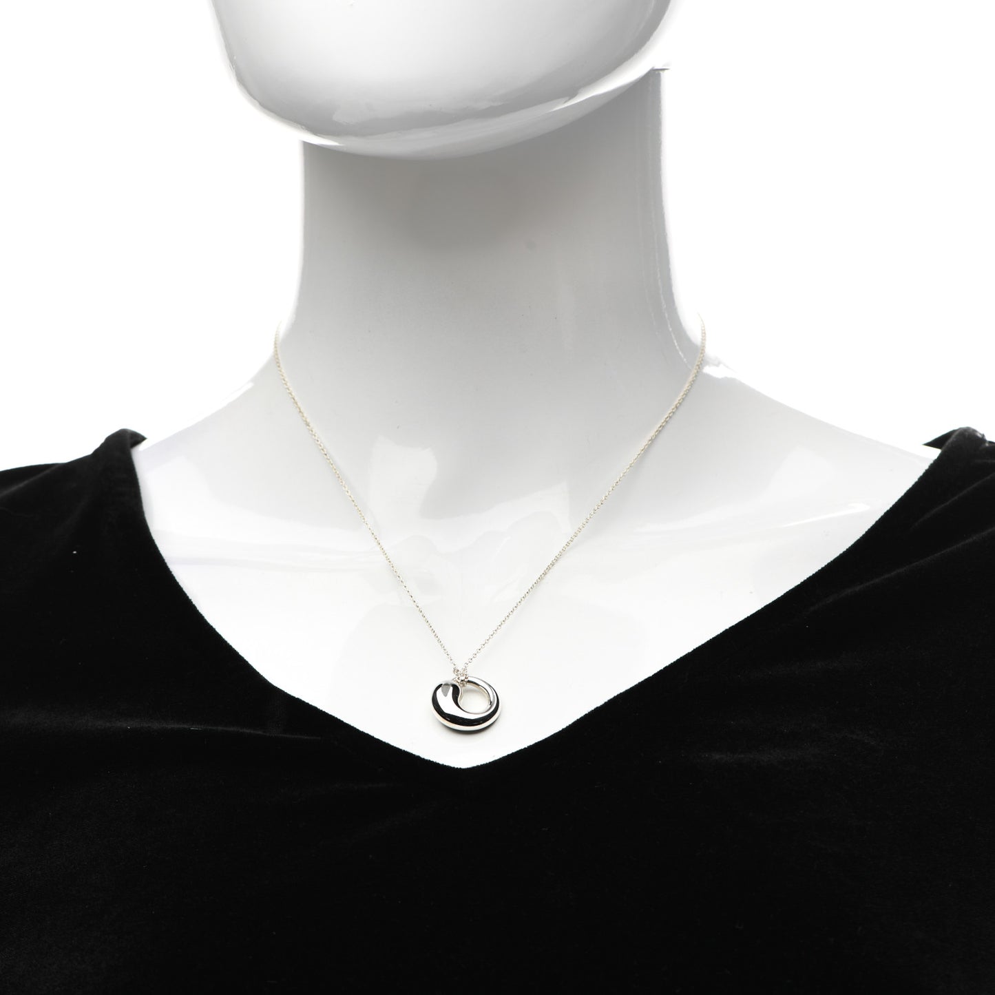 Sterling Silver 17mm Elsa Peretti Eternal Circle Pendant Necklace