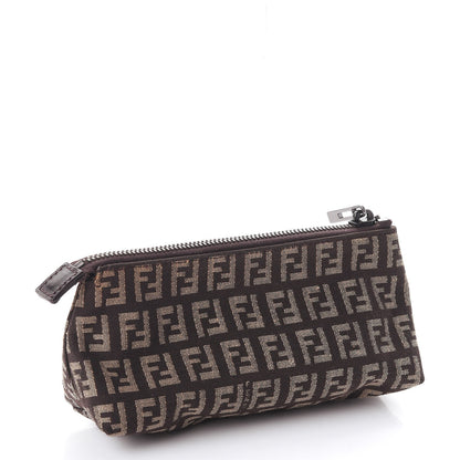 Fendi Zucchino Vitello Cosmetic Pouch Testa di Moro Beige 3 of 7