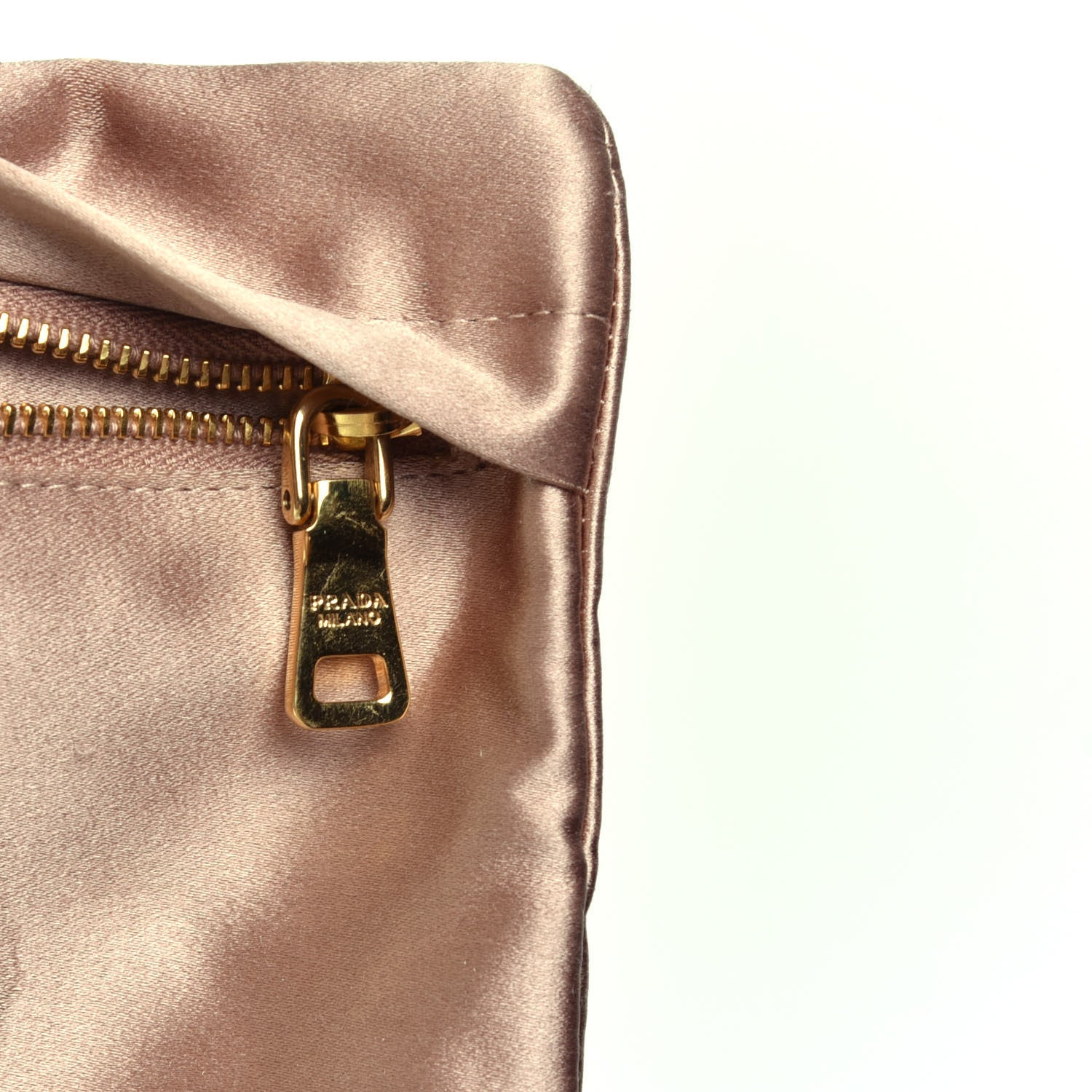 Prada Satin Zipped Clutch Nudo 13 of 16