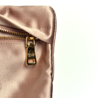Prada Satin Zipped Clutch Nudo 13 of 16