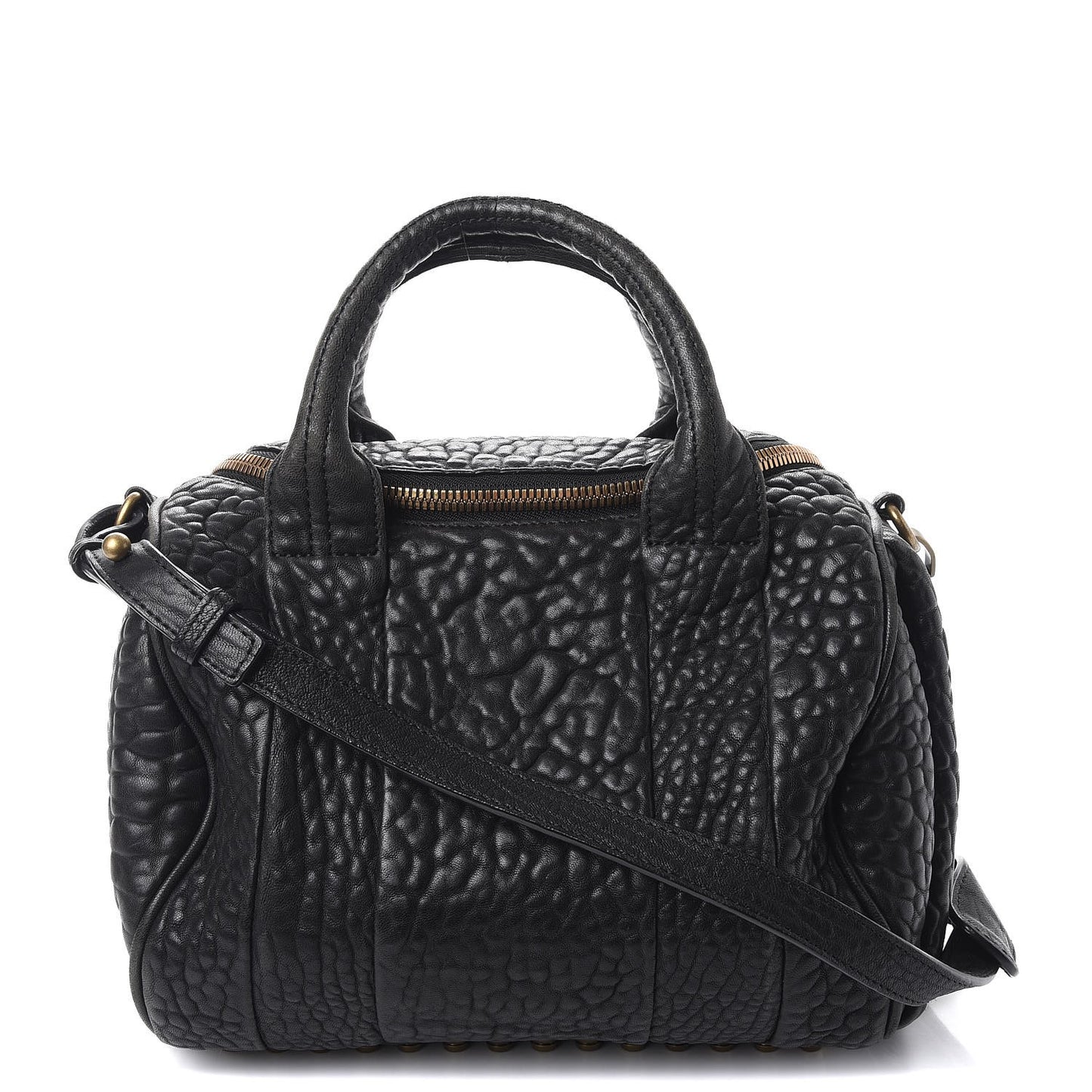 Pebbled Lambskin Rockie Black Gold Hardware