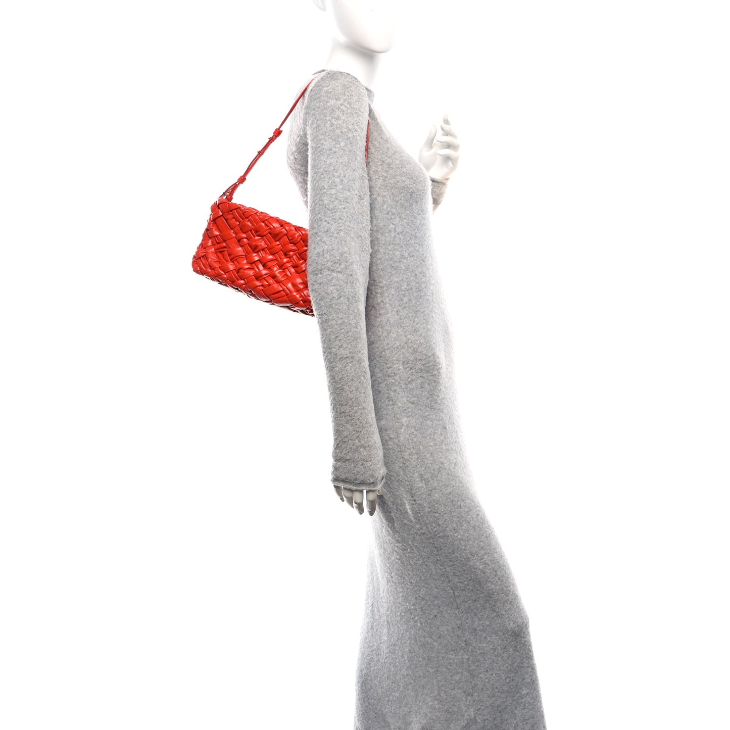 Calfskin Intrecciato Kalimero Cha-Cha Clutch Red