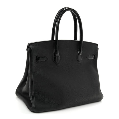Hermes Togo Shiny Niloticus Crocodile Birkin Touch 30 Black 3 of 12