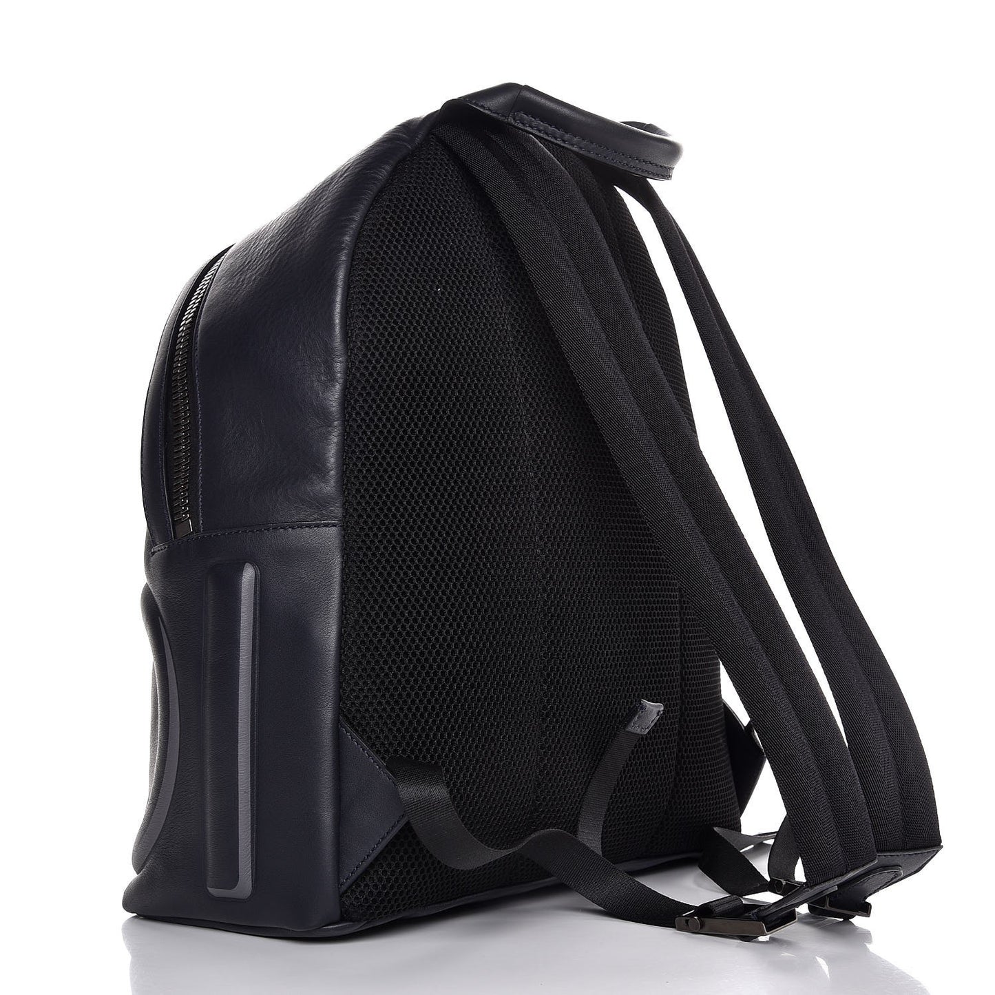 Calfskin Logo Embossed Backpack Night Blue