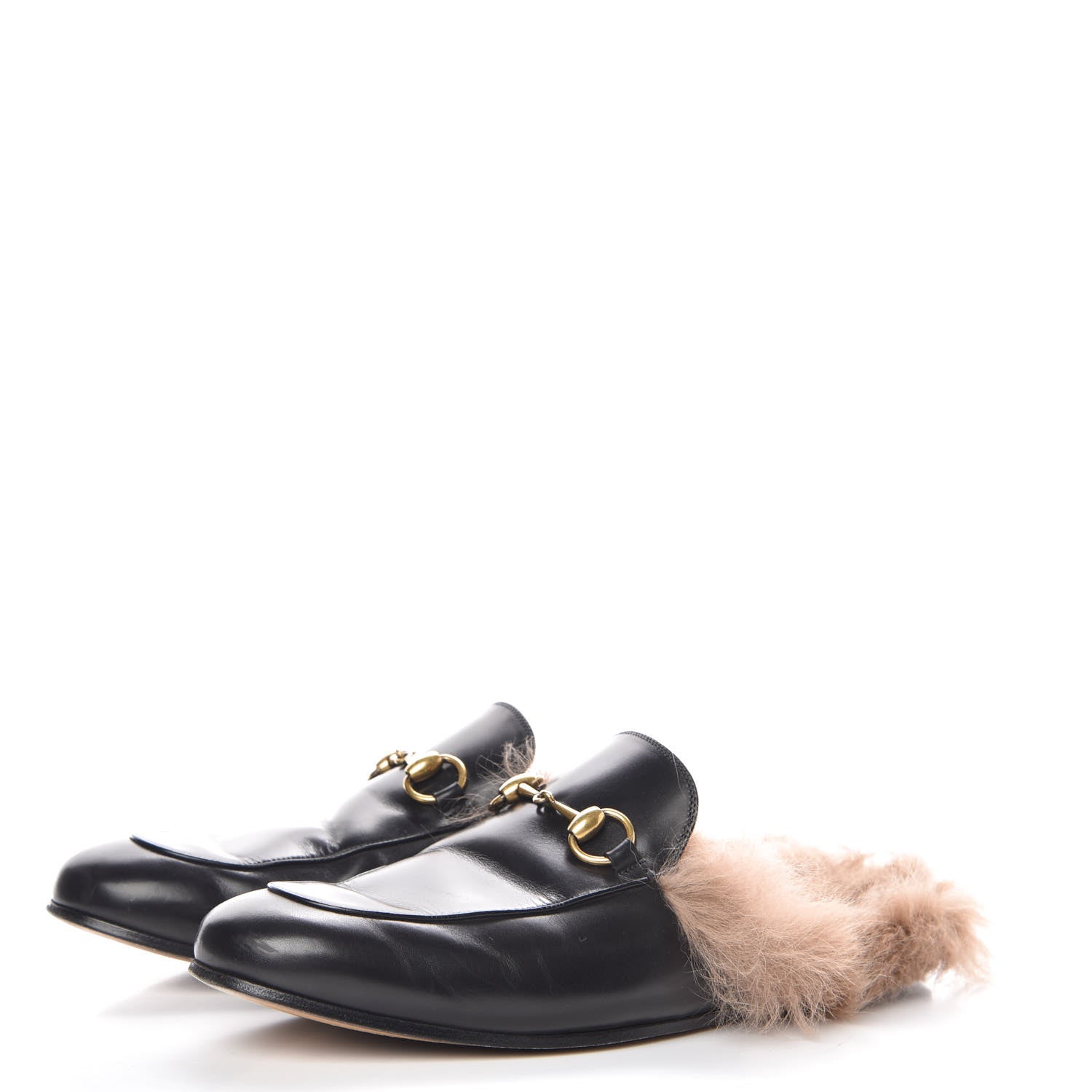 Gucci Calfskin Fur Mens Princetown Slippers 7.5 Black 3 of 14