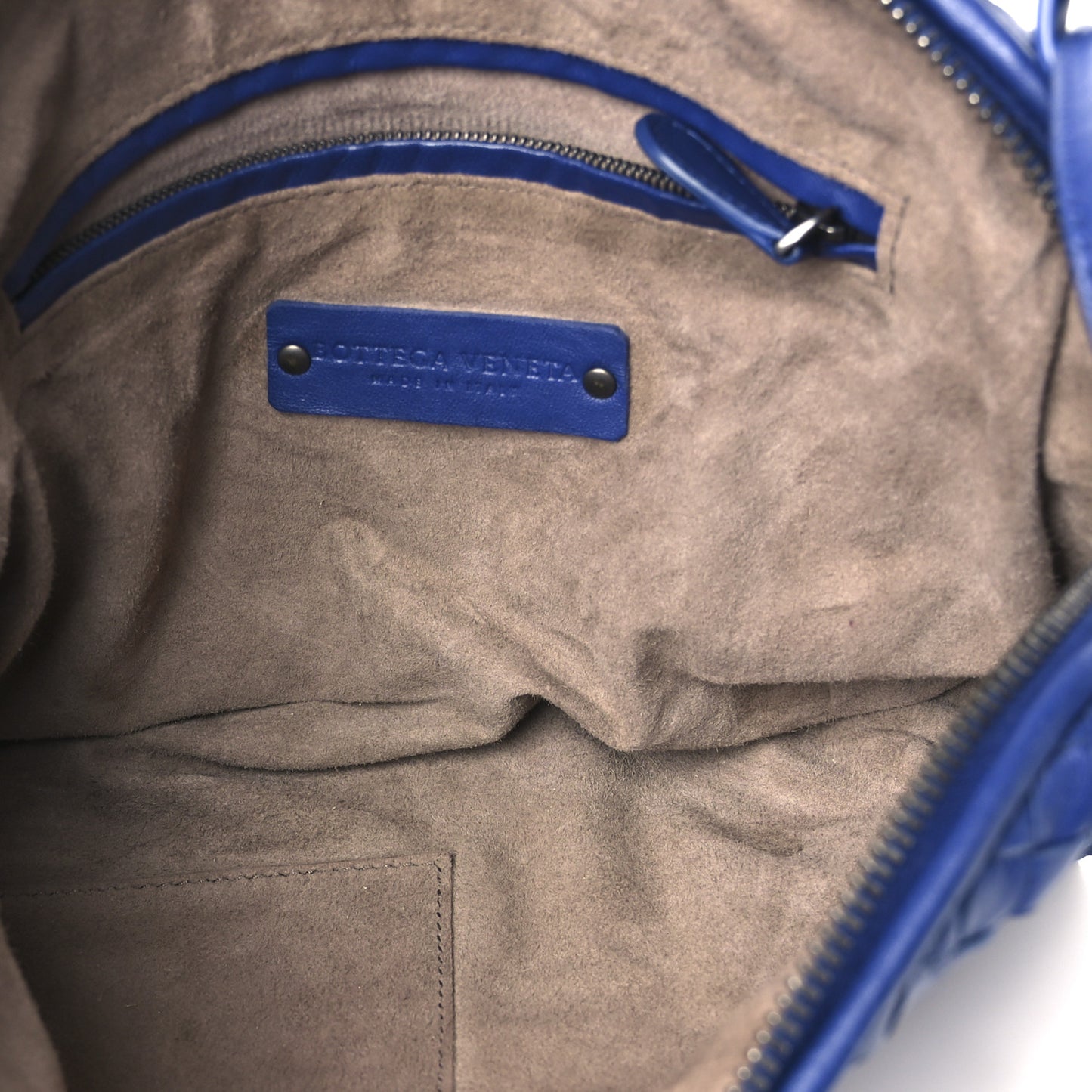 Nappa Intrecciato Nodini Crossbody Messenger Signal Blue