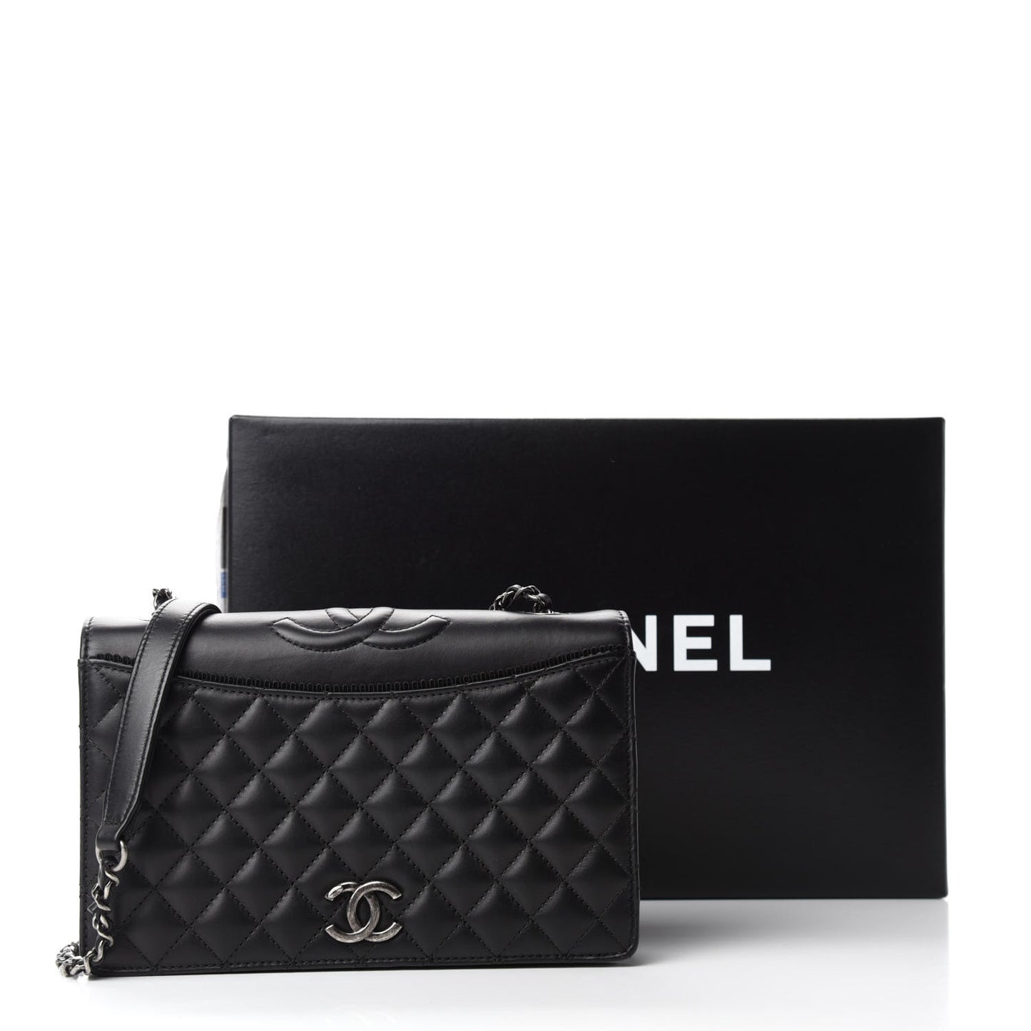 Calfskin Quilted Small Ballerine Flap Black